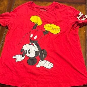 Disney Red and Yellow Mickey Mouse T-Shirt